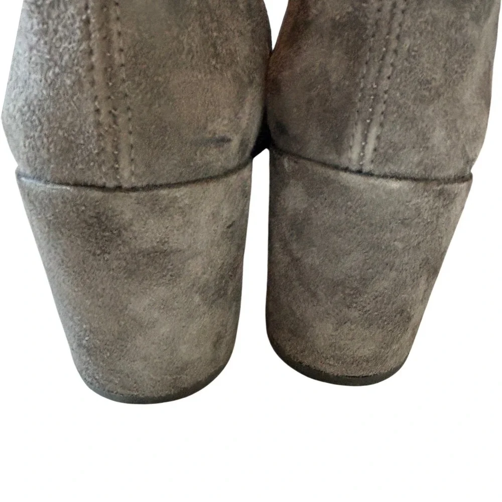 Stuart Weitzman Tieland Over The Knee Boot Grey Womens 8.5 Suede Block Heel